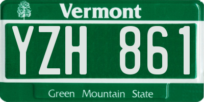 VT license plate YZH861