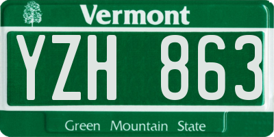 VT license plate YZH863