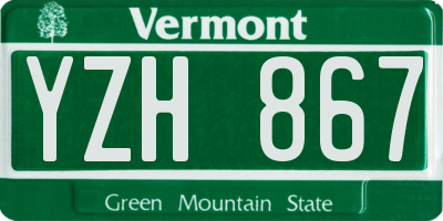 VT license plate YZH867