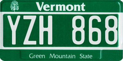 VT license plate YZH868