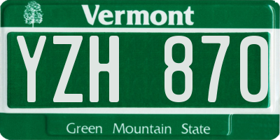 VT license plate YZH870