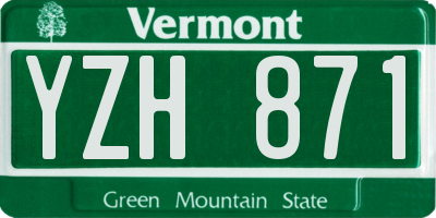 VT license plate YZH871