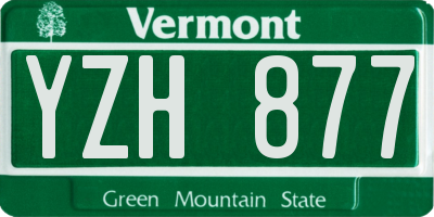 VT license plate YZH877