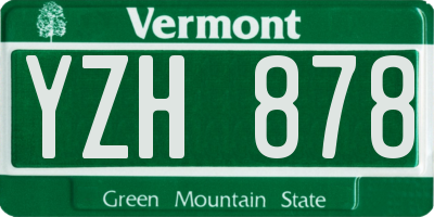VT license plate YZH878