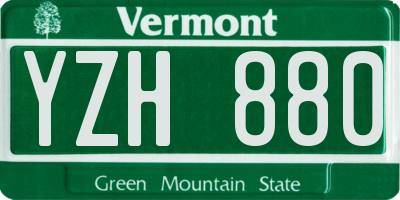 VT license plate YZH880