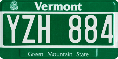 VT license plate YZH884