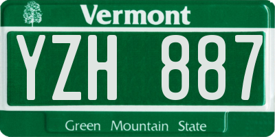 VT license plate YZH887