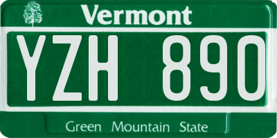 VT license plate YZH890