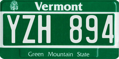 VT license plate YZH894