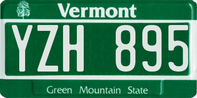 VT license plate YZH895