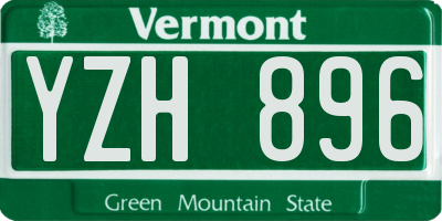 VT license plate YZH896