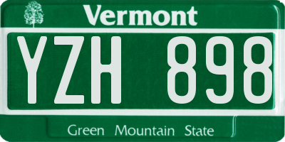 VT license plate YZH898