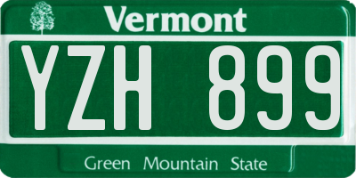 VT license plate YZH899