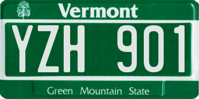 VT license plate YZH901