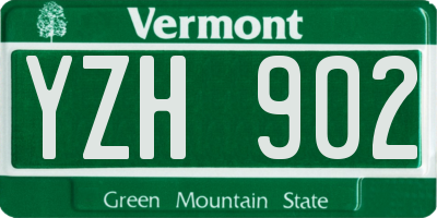 VT license plate YZH902