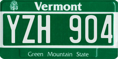 VT license plate YZH904