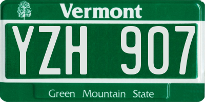 VT license plate YZH907