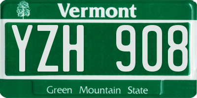 VT license plate YZH908