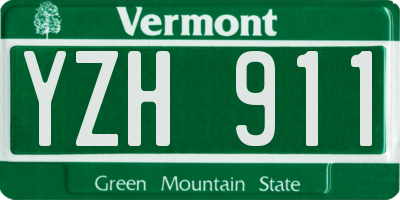 VT license plate YZH911