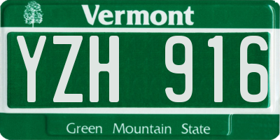 VT license plate YZH916