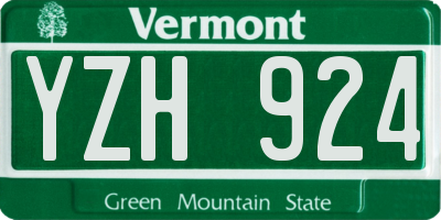 VT license plate YZH924