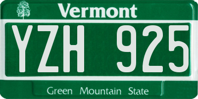 VT license plate YZH925