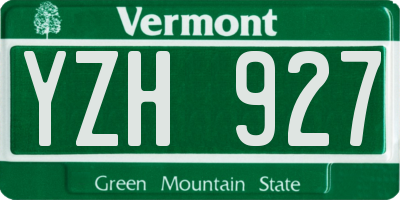VT license plate YZH927
