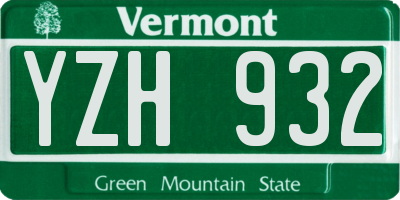 VT license plate YZH932