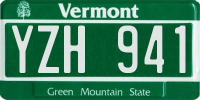 VT license plate YZH941
