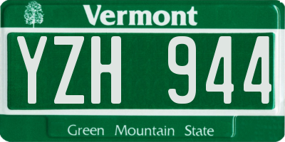 VT license plate YZH944