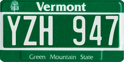 VT license plate YZH947