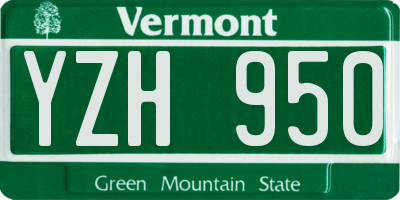 VT license plate YZH950