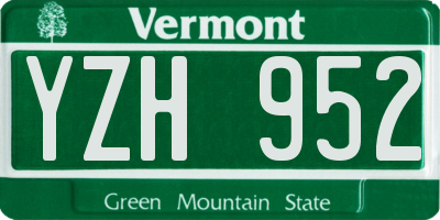 VT license plate YZH952