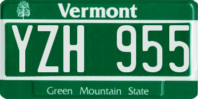 VT license plate YZH955