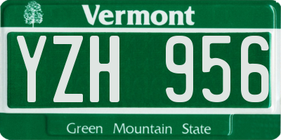 VT license plate YZH956