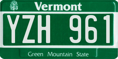 VT license plate YZH961