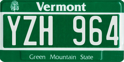 VT license plate YZH964