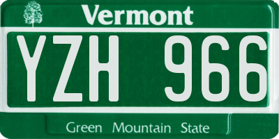 VT license plate YZH966