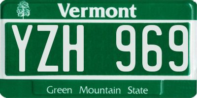 VT license plate YZH969