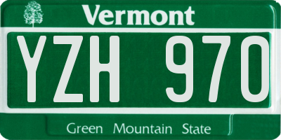 VT license plate YZH970