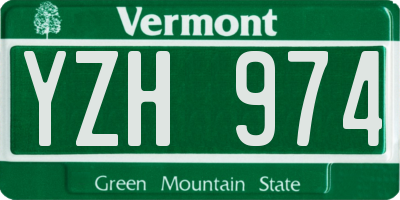 VT license plate YZH974