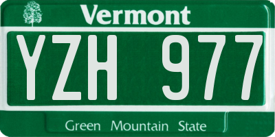 VT license plate YZH977