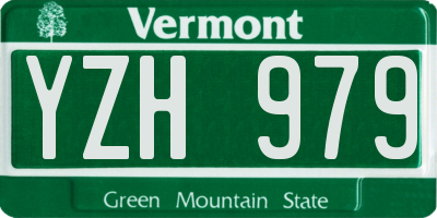 VT license plate YZH979