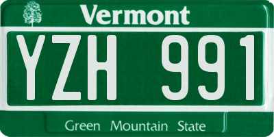 VT license plate YZH991