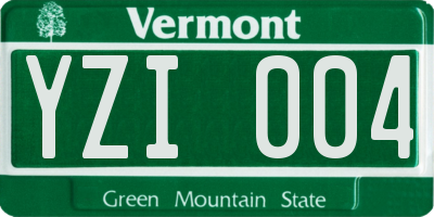 VT license plate YZI004