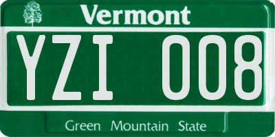 VT license plate YZI008