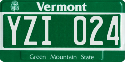 VT license plate YZI024