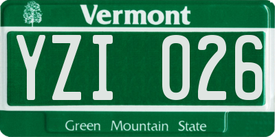 VT license plate YZI026