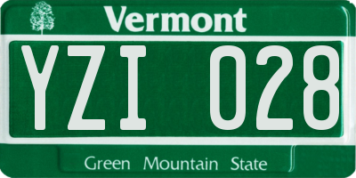 VT license plate YZI028