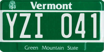 VT license plate YZI041